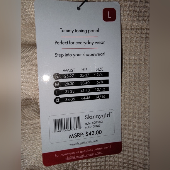 NWT Skinny Girl Smoothers & Shapers - Shaping Seamless Briefs - Picture 3 of 4